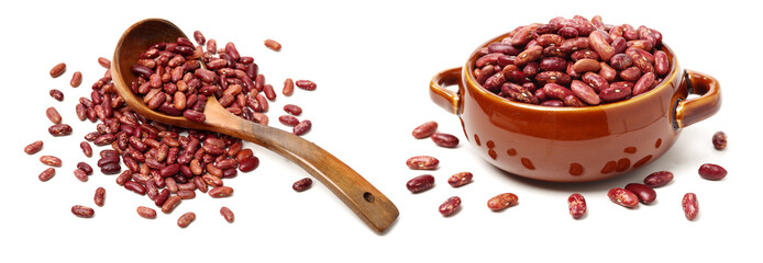 Canvas Print - Red Beans stock photo，kidney bean on white background.