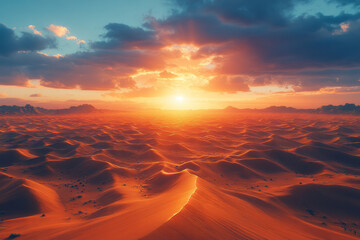Poster - A vast desert where the whispers of the wild are carried by the wind across the dunes, telling stories of the land,