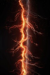 Wall Mural - a single lightning bolt illuminates the dark sky during a thunderstorm