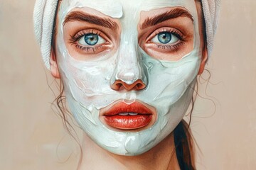 Canvas Print - A person wearing a face mask, no additional context provided