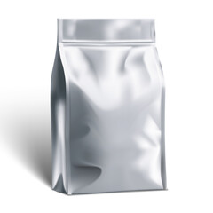 Poster - White Blank Plastic Metallic Foil Bag Mockup