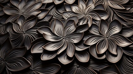 Wall Mural - Carved Bronze Flower Pattern