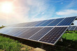 © AlfredoGiordano - horizontal image of solar panels in a field getting energy by sunlight in a context of green sustainable future