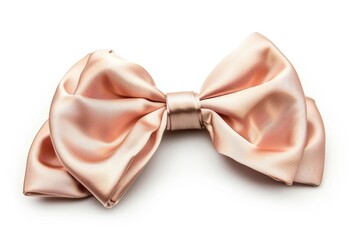 Wall Mural - A pink bow tie on a white surface, ideal for fashion, gift, or decoration