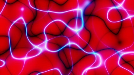 Sticker - red energy light strings or waves background with flares and backlighting. usable as future modern d