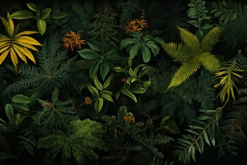 Canvas Print - A Lush Canopy of Tropical Foliage