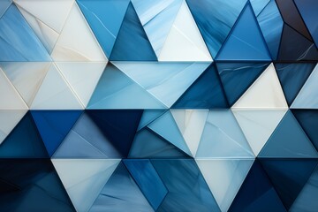 Poster - Abstract Geometric Pattern in Blue and White