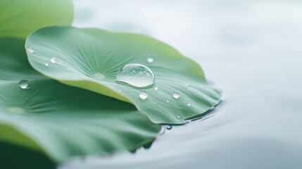 Wall Mural - a leaf with a drop of water on it