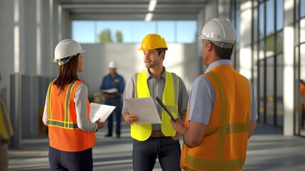 Wall Mural - generate a photo realistic image of new employees undergoing a safety induction program, with safety