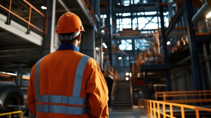 Wall Mural - generate a photo realistic image of safety orientation for contractors at an industrial site, with s