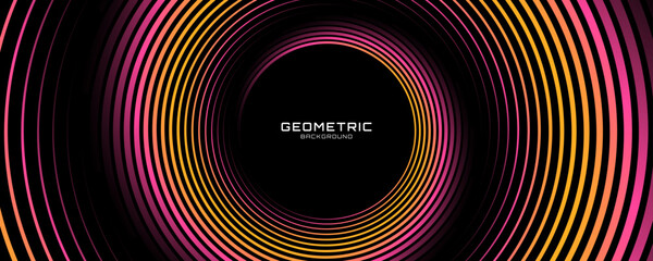Wall Mural - pink orange abstract background on dark space with glowing lines effect decoration. modern banner wi