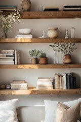 Poster - a couch with a bunch of books on it