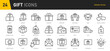 © iiierlok_xolms - Gift web icons in line style. Bonus, award, prize, discount, birthday, gift box, collection. Vector illustration.