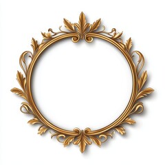 Wall Mural - Elegant gilded Baroque mirror featuring intricate carvings and detailed floral design