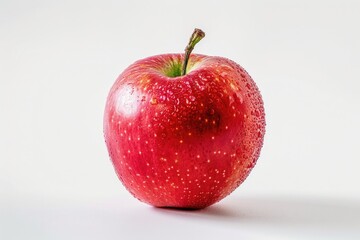 Poster - A single red apple sits atop a white surface, ready for use in various contexts