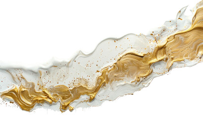 Poster - PNG  Abstract gold white fluid art