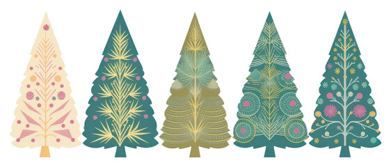 Poster - PNG Colorful festive Christmas tree illustration