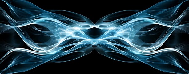 Wall Mural - Holographic organic forms with ethereal reflections and perfect symmetry, designed with a futuristic alien influence, ideal for sci-fi visuals, copy space for text, more clarity with clear light and