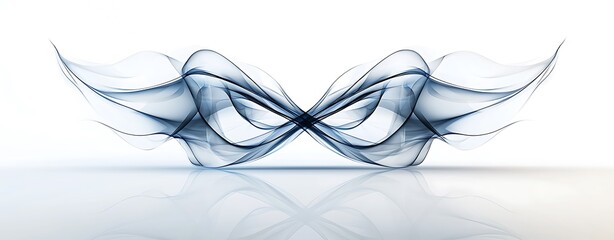 Wall Mural - Holographic organic forms with ethereal reflections and perfect symmetry, designed with a futuristic alien influence, ideal for sci-fi visuals, copy space for text, more clarity with clear light and