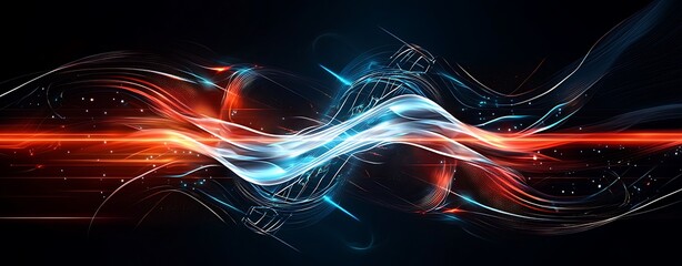 Wall Mural - Organic abstract shapes with holographic reflections, ethereal symmetry, and a futuristic alien sci-fi design, expertly crafted for clarity and precision, copy space for text, more clarity with clear