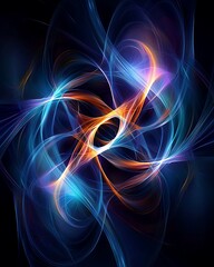 Wall Mural - Ethereal holographic shapes with organic symmetry, reflections creating a surreal alien sci-fi atmosphere, meticulously designed by a seasoned professional, copy space for text, more clarity with