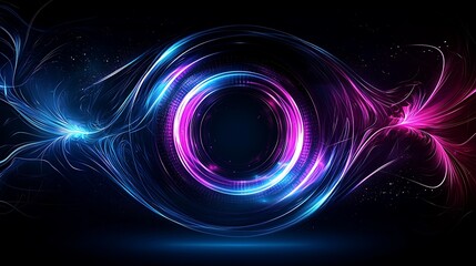 Wall Mural - Organic and holographic shapes with ethereal reflections, symmetrical and futuristic, designed with a professional sci-fi aesthetic, copy space for text, more clarity with clear light and sharp