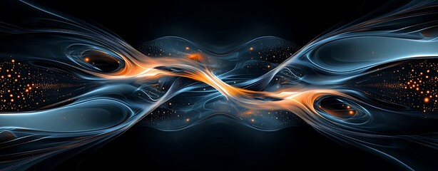 Wall Mural - symmetrical abstract shapes with holographic reflections, organic and futuristic, creating an ethere