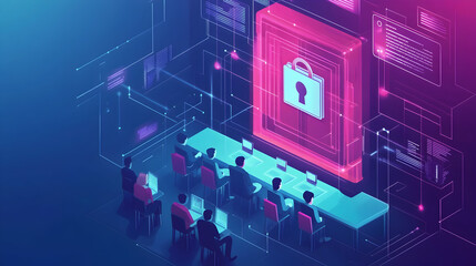 Cybersecurity Training and Awareness - A depiction of a training session where employees learn about cybersecurity best practices to protect themselves and their organizations. illustration