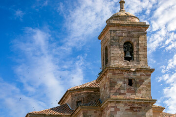 Poster - Rear view of the parish church of Santa María, Sigüenza, Guadalajara, Castilla-La Mancha, Spain, with its bell tower as the main attraction.