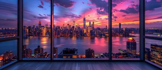 Canvas Print - Cityscape View From a Window