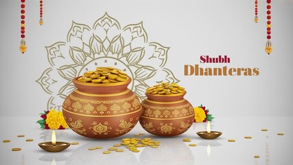 Subh Dhanteras, Akshaya Tritiya, hindu festival celebration banner