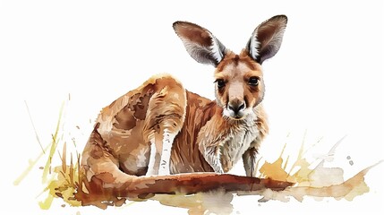 Sticker - Kangaroo Watercolor Painting