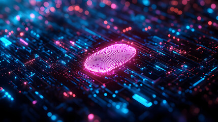 Wall Mural - futuristic digital network with glowing neon lines and a vibrant central node representing technolog
