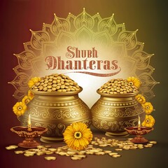 Subh Dhanteras, Akshaya Tritiya, hindu festival celebration banner