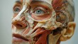 © Premium Graphics - Gross anatomy of human face including muscles bones and skin layers