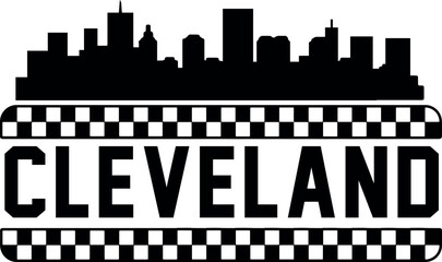 Canvas Print - Cleveland Ohio Skyline Vector