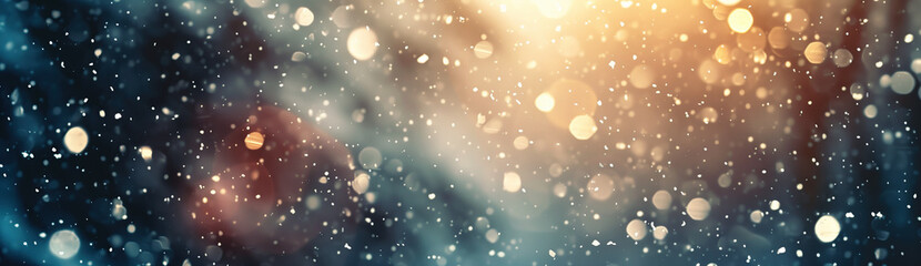 Wall Mural - snowfall on the blurred winter background. vintage tone.