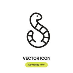 Fototapete - Worm icon vector. Linear-style sign for mobile concept and web design. Worm symbol illustration. Pixel vector graphics - Vector.	