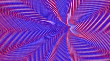 Wall Mural - red white and blue abstract star swirl 4k loop features a trip through a star shaped tunnel with red