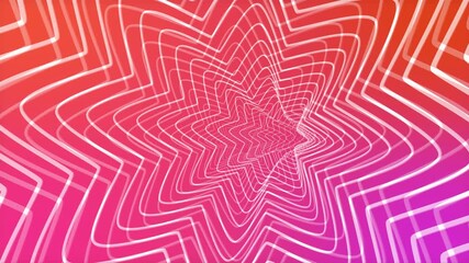 Wall Mural - shifting gradient star shaped tunnel 4k loop features white lines in a star shape moving toward the 