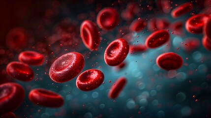 Close-up red blood cells, prevention treatment cure diagnosis