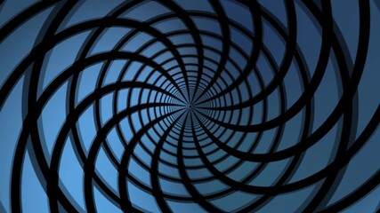 Wall Mural - subtle shifting blue spiral tunnel 4k loop features and shifting gradient blue background with black