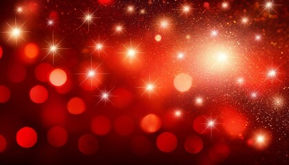 Wall Mural - christmas abstract red lights background. festive xmas abstract background with bokeh defocused ligh