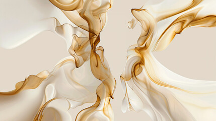 Aufkleber - Beige and brown wavy abstract background perfect for web design and banners