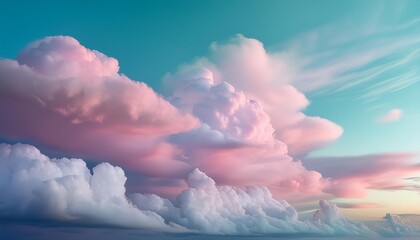 Canvas Print - dreamy pastel cloudscape gentle gradients of soft pinks lavenders and mint greens blending seamlessly ethereal atmosphere