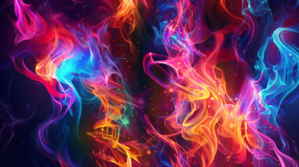 Aufkleber - Swirling and mixing colorful abstract smoke creates stunning patterns and shapes