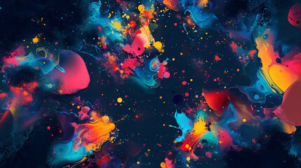 Fototapete - Vibrant acrylic paint blending in a spontaneous and abstract background