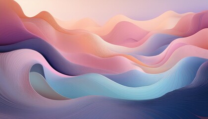 Wall Mural - ethereal organic panorama with swirling abstract forms soft pastel hues blending seamlessly creating