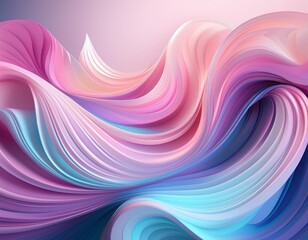 Wall Mural - ethereal swirls of soft pastel hues blending seamlessly dreamy abstract 3d render with gentle gradients of pink blue and lavender subtle depth and flowing shapes