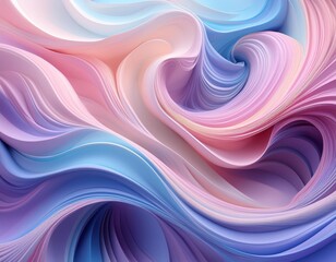 Wall Mural - ethereal swirls of soft pastel hues blending seamlessly dreamy abstract 3d render with gentle gradie
